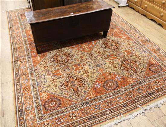 Orange carpet and lime rug 180 x 123cm, 320 x 225cm